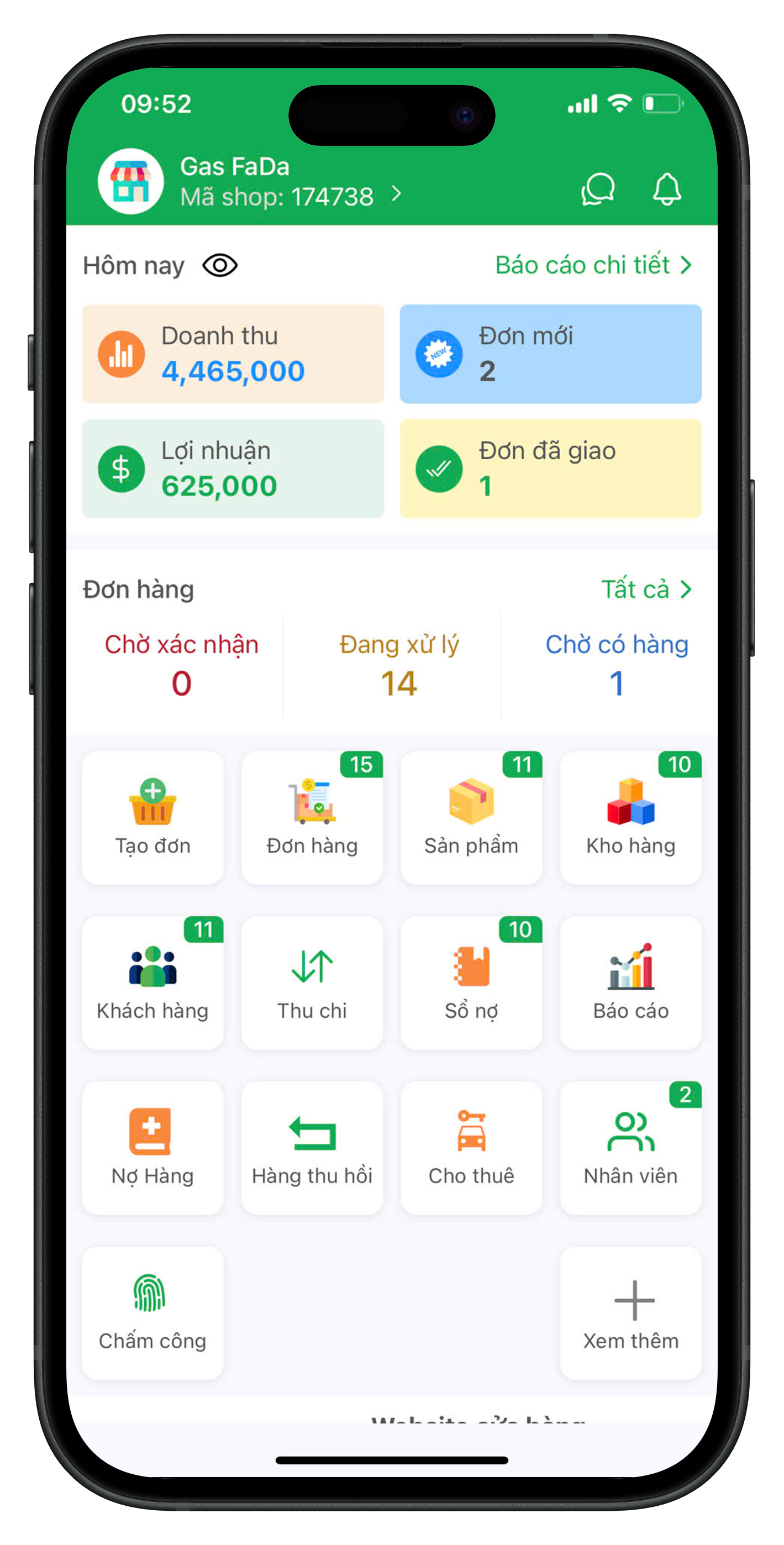 Sổ Bán Gas - Quản lý cửa hàng Gas trên điện thoại